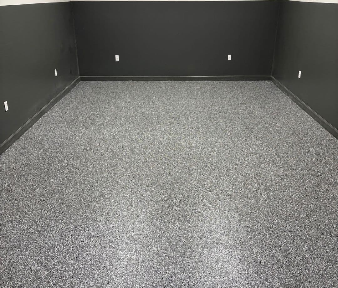 Commercial polished concrete floor in large facility