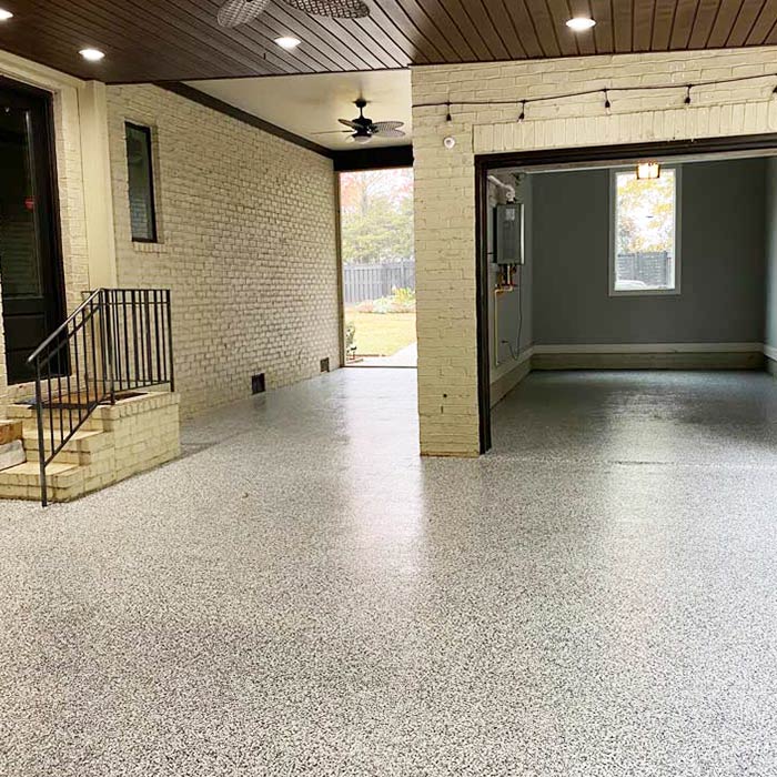 finished residential garage epoxy