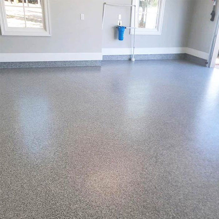 finished residential garage epoxy